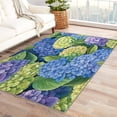 thumbnail image 1 of Hydrangea Area Rug - 3x5 Rug - Hydrangea Rug - Blue and Green Floral Area Rug - Spring Flower Rugs - Girls Carpet S-&246, 1 of 7