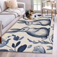 thumbnail image 2 of Navy Blue Easter Area Rug Washable 3x5 Entryway Rug Non-Slip Indoor Low Pile Bunny Pastoral Summer Botanical Rustic Floor Carpet Small Rugs for Bedroom Office Living Room Kitchen Entrance Nursery, 2 of 9