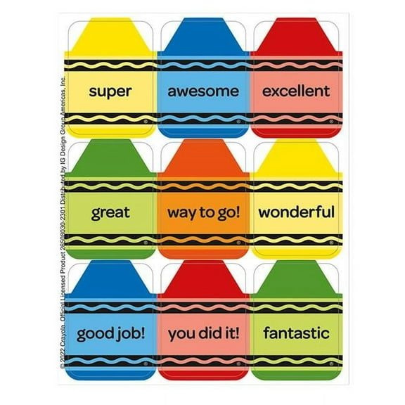 0.68 x 0.25 in. Crayola Giant Stickers - Pack of 12