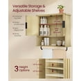 thumbnail image 5 of VASAGLE MAXE Collection - Bathroom Cabinet Wall Mounted, Over Toilet Hanging Cabinet with Adjustable Shelf, Towel Bar, Fluted Doors, 7.9 x 23.6 x 28.7 Inches, Transitional, Oak Beige, 5 of 5