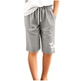 thumbnail image 5 of MIXUE Girls Pants Kids Summer Solid Color Butterfly Print Elastic Waist Drawstring Thin Loose Casual Trousers Outwear,Gray,9-10 Years, 5 of 5
