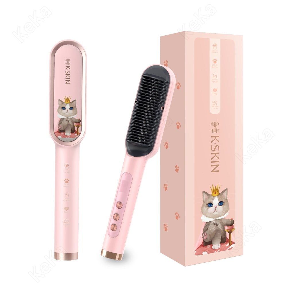 Hair Straightener Brush KSKIN Enhanced Negative Ion Hair Straightener