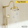 thumbnail image 5 of Boyel Living Wall Mounted Bathroom Shower System 8 in Rainfall Shower Head with Handheld Shower Dual Function Exposed Pipe Integrated Bathroom Luxury Shower Faucet Set(Brushed Gold), 5 of 10