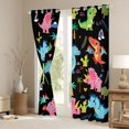 thumbnail image 3 of Erosebridal Kids Cartoon Dino Blackout Curtains Set of 2 (52x84 Each), Cute Dinosaur Window Curtains, Black, 3 of 6