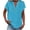 Blue, variant on Cotton Linen Shirts for women Summer Tops Short Sleeve Button Lapel V Neck T-Shirts Casual Tunic Top Loose Comfy Loose Solid Work Plain Blouse Tees