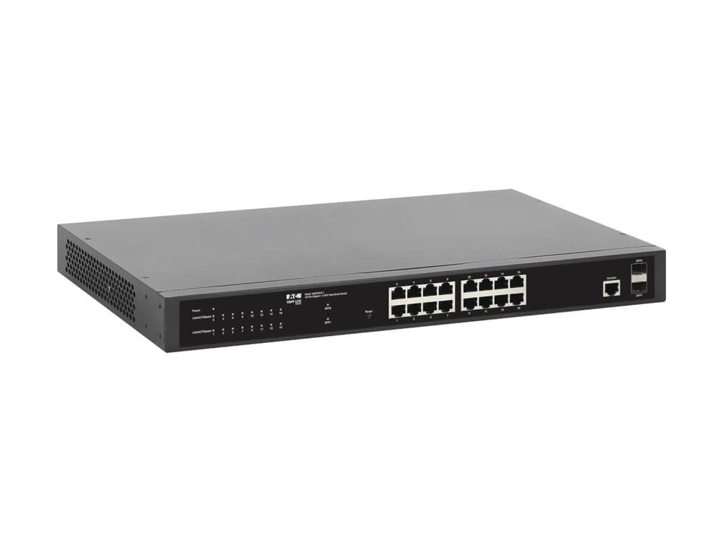Eaton Tripp Lite series 16-Port Managed Gigabit Ethernet Switch - Layer 2, 1 Gbps, 2x GbE SFP Ports, 1U Rack/Desktop (ngs16c2-1)