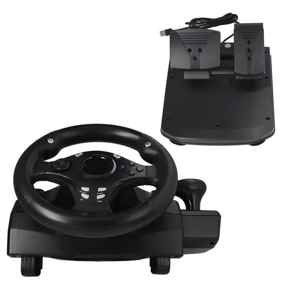Racing Gaming Steering Wheel, 7 In 1 Universal Usb Car Sim 270 Degrees Driving Simulator Steering Wheel With Linear Pedals Dual Mode Drive Pc Steering Wheel For Ps3   Switch