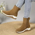 thumbnail image 2 of Fashionable Solid Color Suede Side Zipper Ankle Boots Comfortable Warm Winter Booties for Casual Outdoor Footwear, 2 of 9