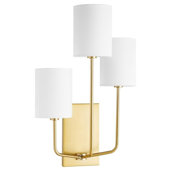 Harmony 3 - Light Aged Brass Brass Mid Century Modern / Transitional Fabric Wall Sconce