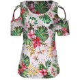 thumbnail image 3 of Blouse Décontractée pour Femmes Manches Courtes Mode Imprimée Col Rond T-Shirts Chemise, 3 of 8
