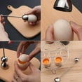 thumbnail image 4 of Easy Use Safety Egg Cracker Topper, Stainless Steel All Size Egg Shell Opener for Gravity Assisted Cracking, Professional Quality Separator Remover Ensures Mess Free Cooking,, 4 of 5