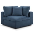 thumbnail image 4 of Contemporary Modern Urban Designer Living Room Lounge Club Lobby Sectional Sofa Set, Fabric, Navy Blue, 4 of 9