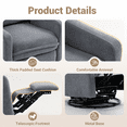 thumbnail image 3 of Paproos Swivel Rocker Recliner, Velvet 360°Swivel Rocking Recliner, Glider Rocking Chair for Nursery, Small Rocker Chair for Small Space, Manual Recliner for Adults for Home Theater, Gray, 3 of 9