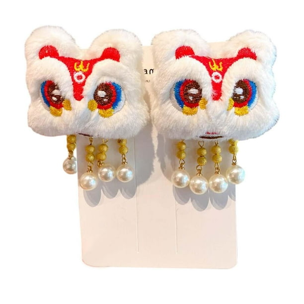 Pinzas para el cabello de año Nuevo chino, accesorios para el cabello, chinoiserie, pasadores para el cabello, horquillas chinas para niñas, Festival Estilo A CUTICAT Lazo para el pelo de San Valentín