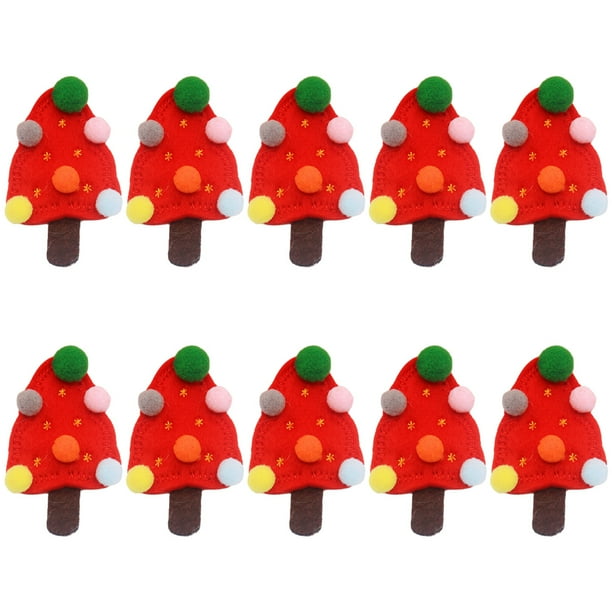 4 Uds. De rellenos de bolsas de Navidad, adornos navideños de fieltro Diy, Kit de árbol de fieltro de Navidad, broches de árbol de Navidad