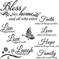 TACYKIBD 3 Sheets Vinyl Wall Quote Stickers Love Family Inspirational Wall Stickers Motivational Wall Decals Bible Verse Inspirational Sayings for Home Wall Decorations (Classical Style)
