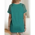 thumbnail image 3 of Weardear Womens Summer Tops V Neck Short Sleeve Buttons Tshirts Loose Fit Casual Blouses, S-2XL, 3 of 6