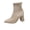 Khaki, variant on Women's Sock Boots Chunky Heel Ankle Booties Elastic Pointed Toe Fall Winter Back Zipper High Heeled Mid Calf Boots