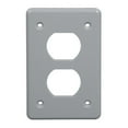 thumbnail image 1 of Grey Plastic 1-Gang Duplex Receptacle Plate, 1 of 1
