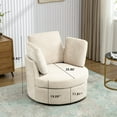 thumbnail image 3 of Lontai Swivel Accent Chair Armchair, Round Barrel Chairs with Hidden Storage for Living Room Bedroom,Beige, 3 of 8