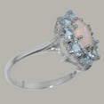 thumbnail image 3 of LBG British Made 9k White Gold Natural Opal & Aquamarine Womens Statement Ring - 33 size options - Size 5, 3 of 6