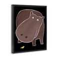 thumbnail image 3 of Stupell Industries Hippo & Bird on Black Animals Painting Black Floater Framed Canvas Art Print Wall Art, 17 x 21, 3 of 9