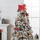 thumbnail image 1 of Lazo Rojo de Algodón Perlado Navideño | Adorno Colgante para Árbol de Navidad (Diy) | Accesorio para Caja de Regalo | Tamaño: 20 X 17 Cm | Polvo Dorado Brillante | 1 Unidad, 1 of 6