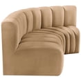 thumbnail image 5 of Meridian Furniture Arc Camel Velvet Modular Sectional, 5 of 10