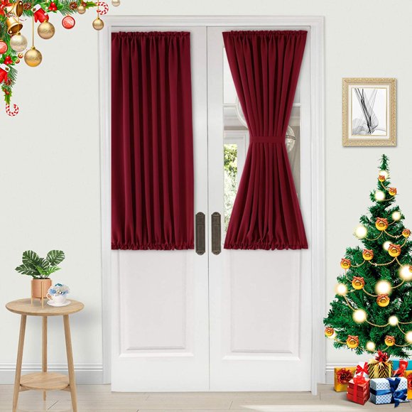 Cortina DWCN French Door Burgundy, opaca térmica, 64 x 102 cm