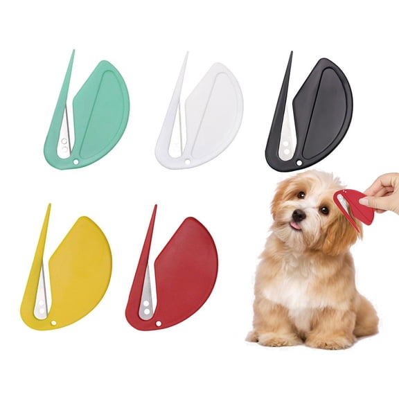 Pet dematting comb for dogs and cats, professional knot remover for matted fur, gentle grooming tool for long hair pets, safe hidden blades, ergonomic design, 5 piece set, multicolor