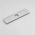 thumbnail image 5 of BWE Faucet Cover Sink Hole Deck plate 10 Inch for 1 or 3 Hole Black Bathroom or Kitchen Sink Faucet Oversized Escutcheon Plate Vessel Vanity Basin Sink Stainless Steel Plate Square Modern, 5 of 6