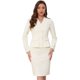 thumbnail image 1 of Conjuntos de trajes para mujeres INSPIRE CHIC, atuendos de negocios, blazer peplum sin cuello, falda lápiz formal, conjunto de 2 piezas XL color crema blanco, 1 of 6