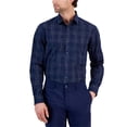 thumbnail image 1 of Alfani Mens Yarn-Dyed Plaid Button Up Shirt, Blue, Small, 1 of 1