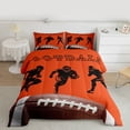thumbnail image 2 of jejeloiu Rugby Ball Gamer Queen Comforter Set,Football Sport Games Bedding Comforter Set For Kids Reversible 3-Piece, 2 of 8