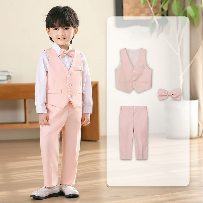 Baby Outfits Boy 3Pcs Vest Suits Tuxedo Formal Suit Boys With Vest