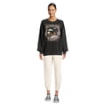 thumbnail image 2 of Self Esteem Juniors Oversized Washed Graphic Sweatshirt, Sizes XS-XL, 2 of 5