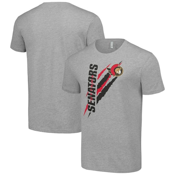 Men's Starter Heather Gray Ottawa Senators Color Scratch T-Shirt