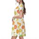 thumbnail image 2 of Disketp Colorful Lemons para Vestido de Manga Corta para Mujeres, Vestidos de Verano para Mujeres, Casual y Holgado para la Playa, 2 of 6