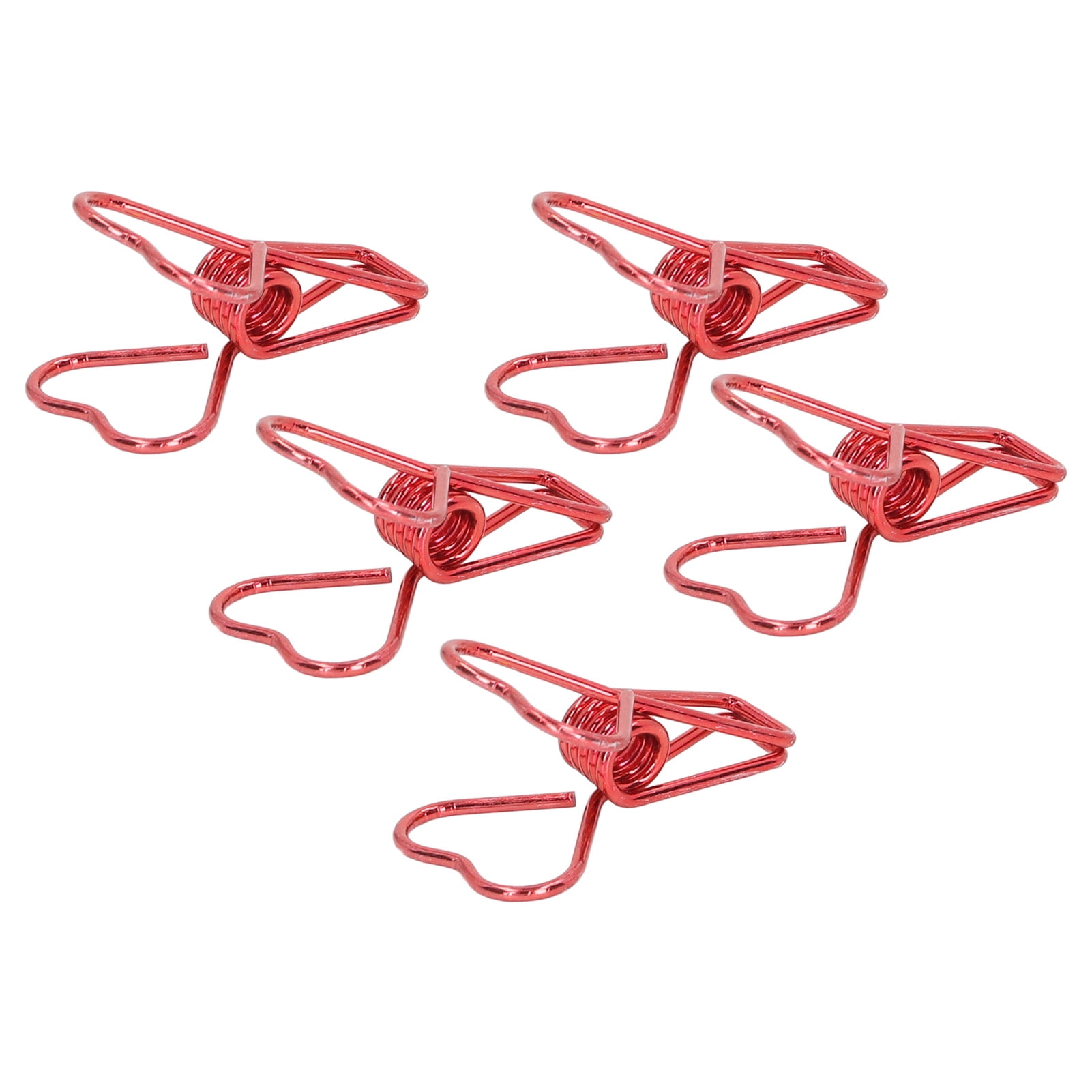 Yajisi 100Pcs Metal Heart Shape Hollow Binder Clips for Office Documents, Certificates, Tickets, Small Paper Clamps, Red