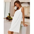 thumbnail image 3 of Ekouaer Nightgowns for Women Button Up Sleepshirt Tank Sleeveless Nightshirt Soft Sleepwear with Pockets, 3 of 6