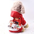thumbnail image 1 of Sudadera con capucha para perros y gatos, abrigo cálido de otoño e invierno para mascotas, ropa navideña de algodón para perros con botones, mono para perros pequeños para exteriores (XL), 1 of 5