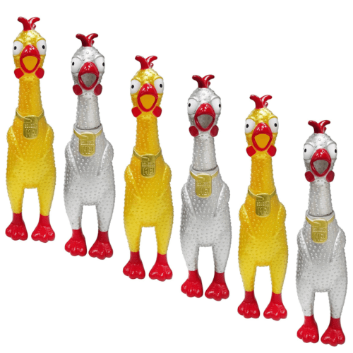 Animolds Metallic Screaming Chicken Non Toxic Rubber Chicken Toy Best Chicken Toys for Kids and