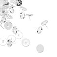 thumbnail image 2 of 100 piezas de pendientes de bricolaje de metal tachuelas redondas planas bandejas de bisel vacías Configuración de cabujón para la fabricación y fabri Plata 12mm Soledad Piezas de aretes de cobre, 2 of 6
