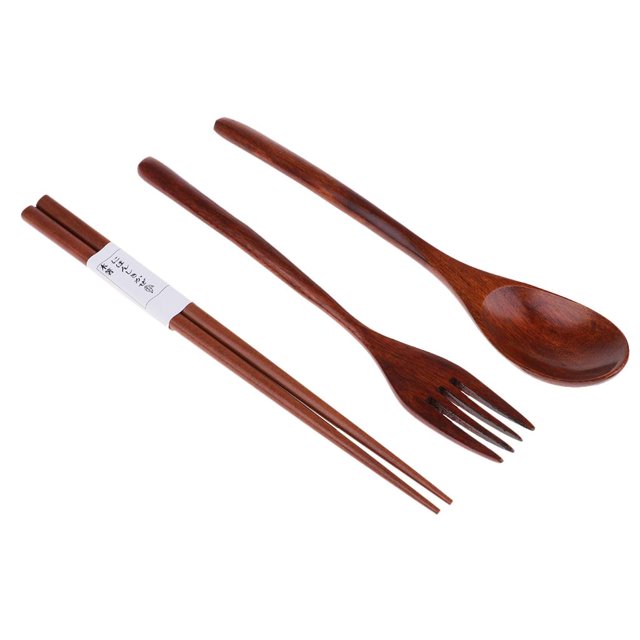 1x de Cubiertos para Viaje 1x Tenedor + 1x + 1 par de Palillos Accesorio ataduras Soledad Juego de cubiertos para viaje