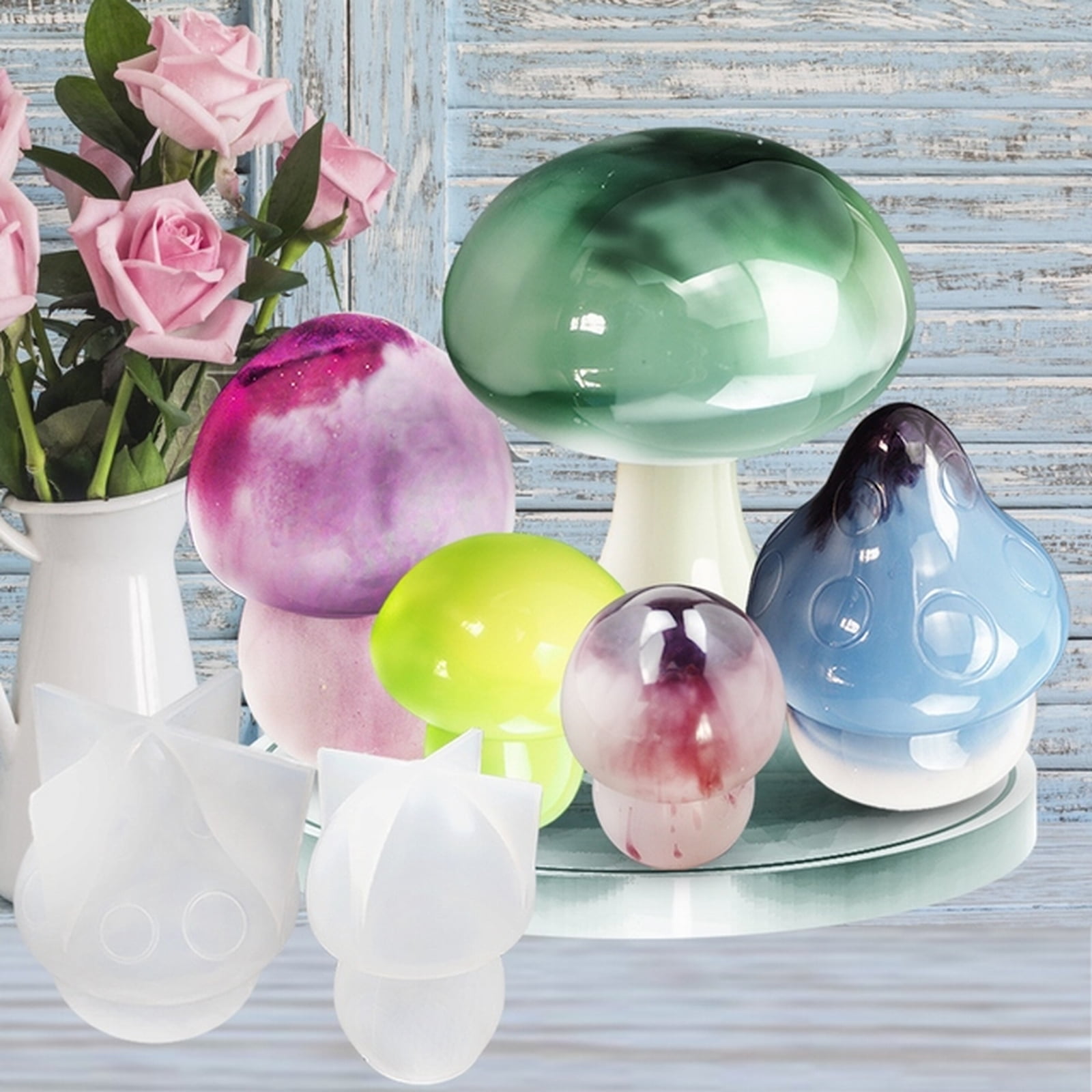 Resin Molds, Mushroom Jars Silicone Molds with Lid, Resin Jar Silicone