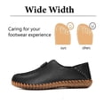 thumbnail image 3 of Men's Leather Loafers Casual Lightweight Flat Moccasins Outdoor Hiking Non-slip Driving Shoes Black 11 US, 3 of 7