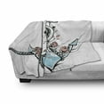 thumbnail image 3 of Anchor Soft Flannel Fleece Throw Blanket, Romantic Boho Design Sketch of an Old Anchor with Roses Black Ink Style, Cozy Plush for Indoor and Outdoor Use, 50" x 60", Pale Blue Pale Coral, by Ambesonne, 3 of 6