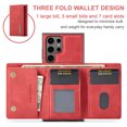 thumbnail image 2 of Allytech 2 in 1 Detachable Wallet Case for Samsung Galaxy S24 Ultra with Cash Pocket & Cash Slots, [Full Body Protection] [Magnetic Clasp] Luxury PU Leather Shockproof Slim Kickstand Case - Red, 2 of 9