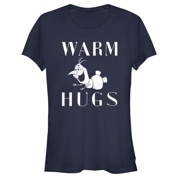 Junior's Frozen 2 Olaf Warm Hugs Graphic Tee Navy Blue Large