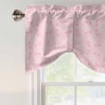 thumbnail image 4 of Tie Up Valance for Windows Pink Plaid Curtains Valances Rod Pocket Valance Window Treatments Diamond Texture Balloon Curtains for Kitchen Living Room Bedroom Bathroom Decor 42x12 Inch, 4 of 9